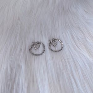 Exquisite Heart Rhinestone Hoop Earrings